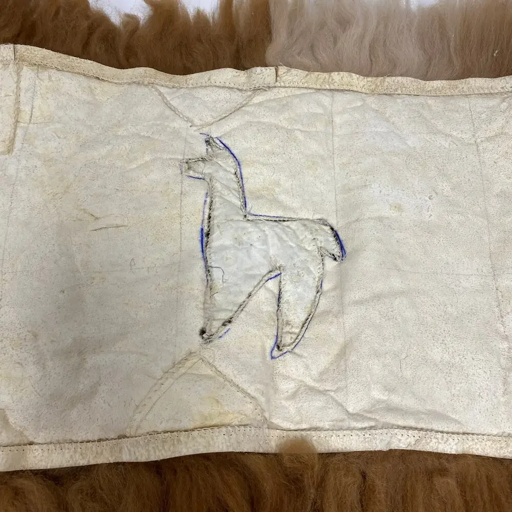 Vintage Llama Fur Handcrafted Patchwork Wall Hanging Art Decor